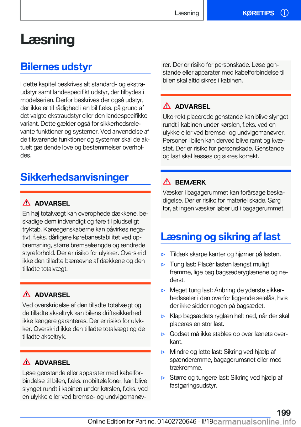 BMW M2 2020  InstruktionsbØger (in Danish) �L�æ�s�n�i�n�g�B�i�l�e�r�n�e�s��u�d�s�t�y�r
�I��d�e�t�t�e��k�a�p�i�t�e�l��b�e�s�k�r�i�v�e�s��a�l�t��s�t�a�n�d�a�r�d�-��o�g��e�k�s�t�r�aj
�u�d�s�t�y�r��s�a�m�t��l�a�n�d�e�s�p�e�c�i�f�i�k�t�