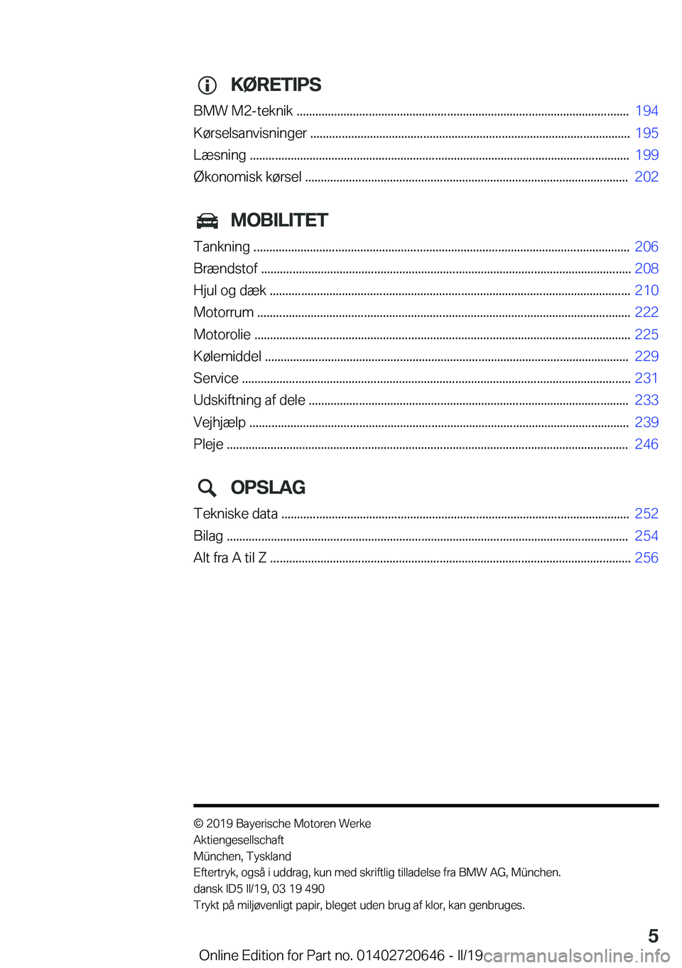 BMW M2 2020  InstruktionsbØger (in Danish) �K�