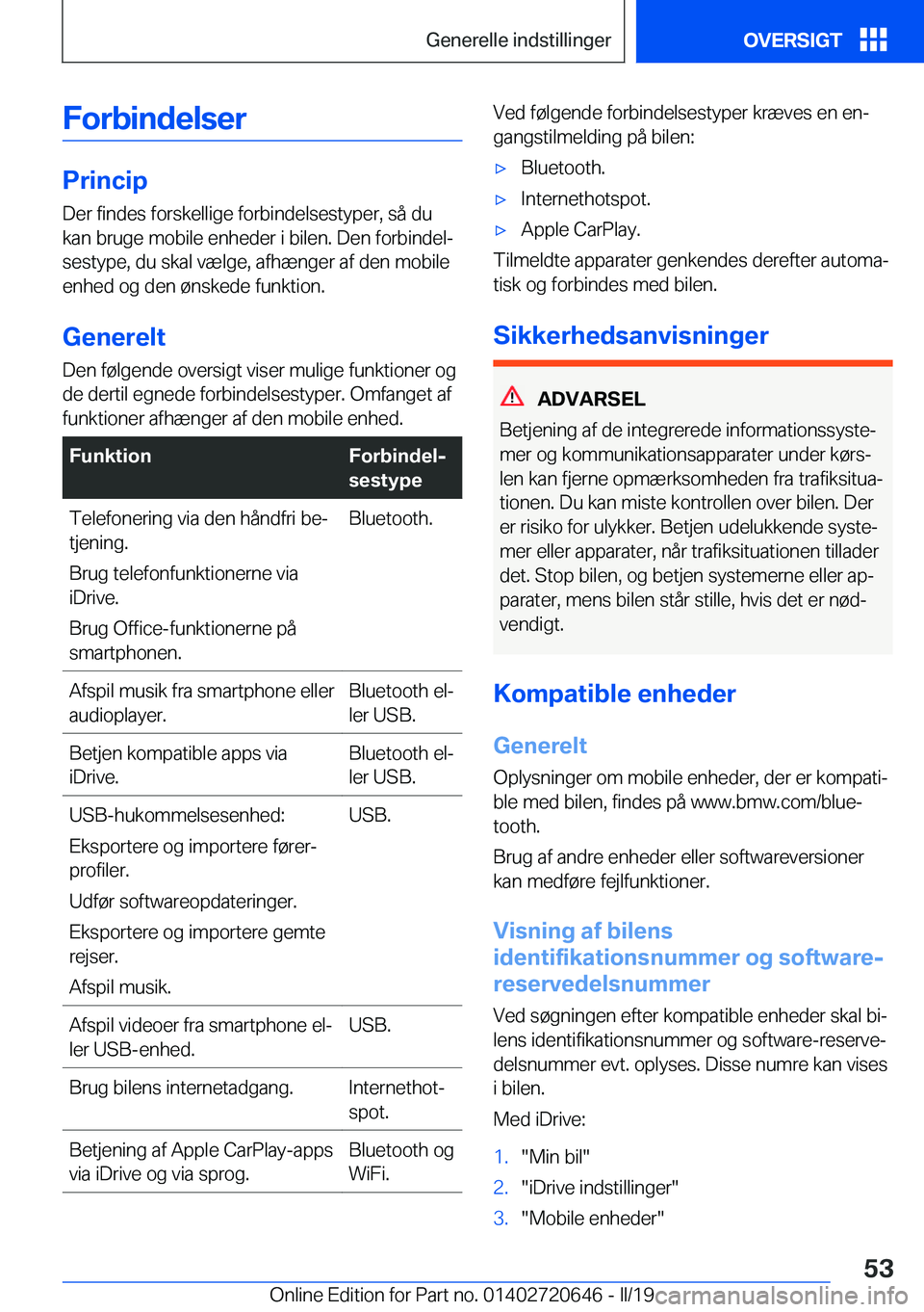 BMW M2 2020  InstruktionsbØger (in Danish) �F�o�r�b�i�n�d�e�l�s�e�r
�P�r�i�n�c�i�p�D�e�r��f�i�n�d�e�s��f�o�r�s�k�e�l�l�i�g�e��f�o�r�b�i�n�d�e�l�s�e�s�t�y�p�e�r�,��s�å��d�u
�k�a�n��b�r�u�g�e��m�o�b�i�l�e��e�n�h�e�d�e�r��i��b�i�l�e�n�