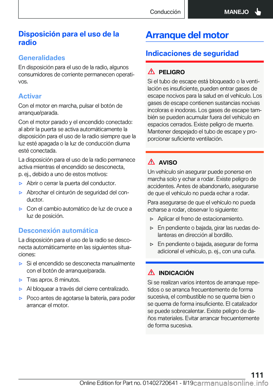 BMW M2 2020  Manuales de Empleo (in Spanish) �D�i�s�p�o�s�i�c�i�