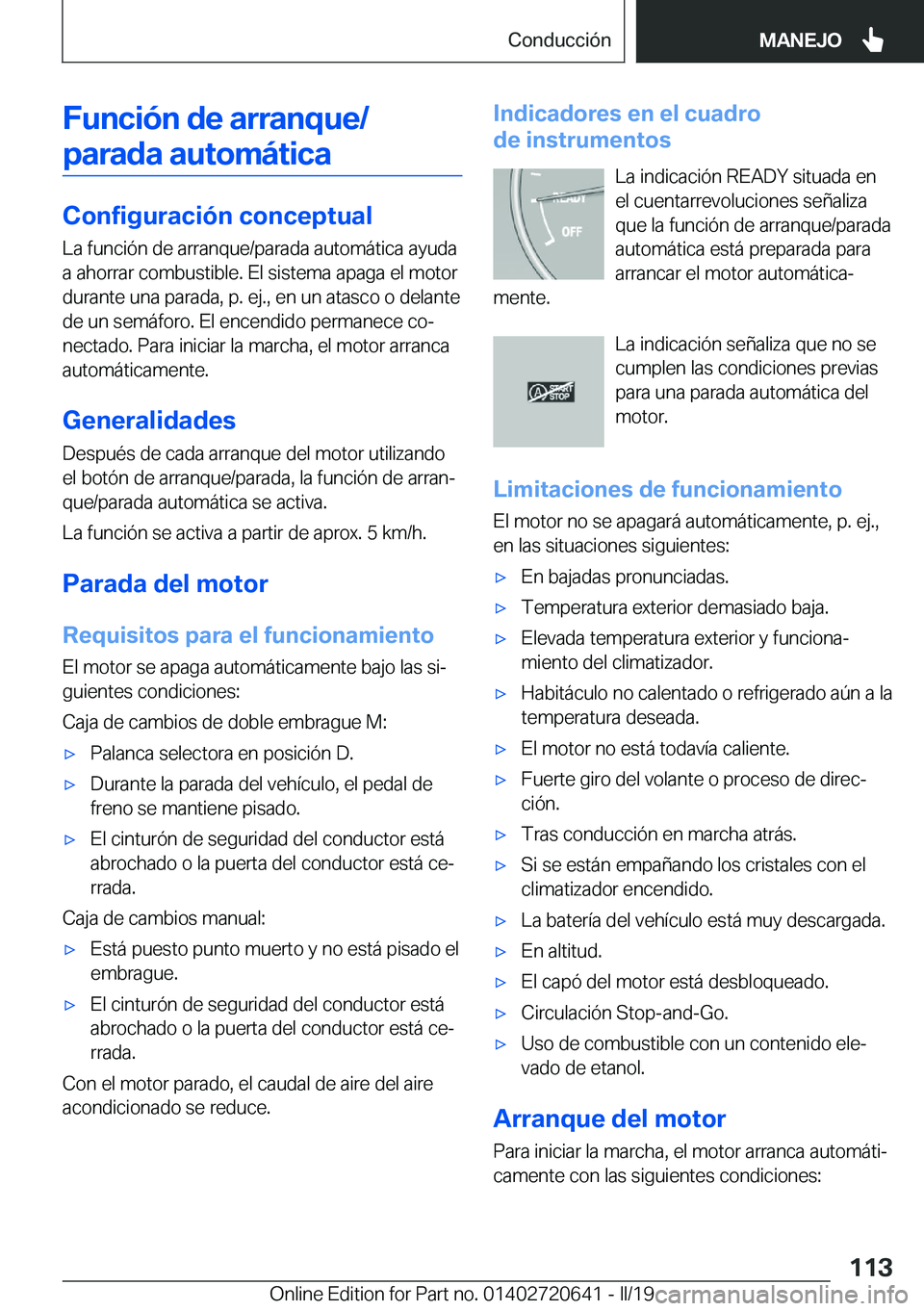 BMW M2 2020  Manuales de Empleo (in Spanish) �F�u�n�c�i�