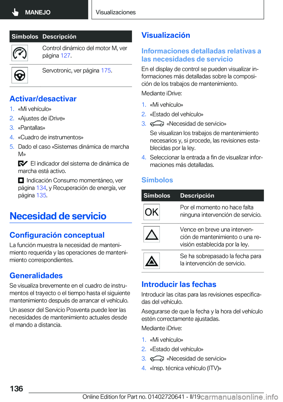 BMW M2 2020  Manuales de Empleo (in Spanish) �S�