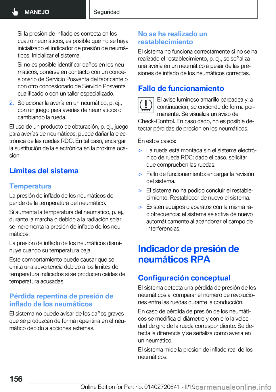 BMW M2 2020  Manuales de Empleo (in Spanish) �S�i��l�a��p�r�e�s�i�