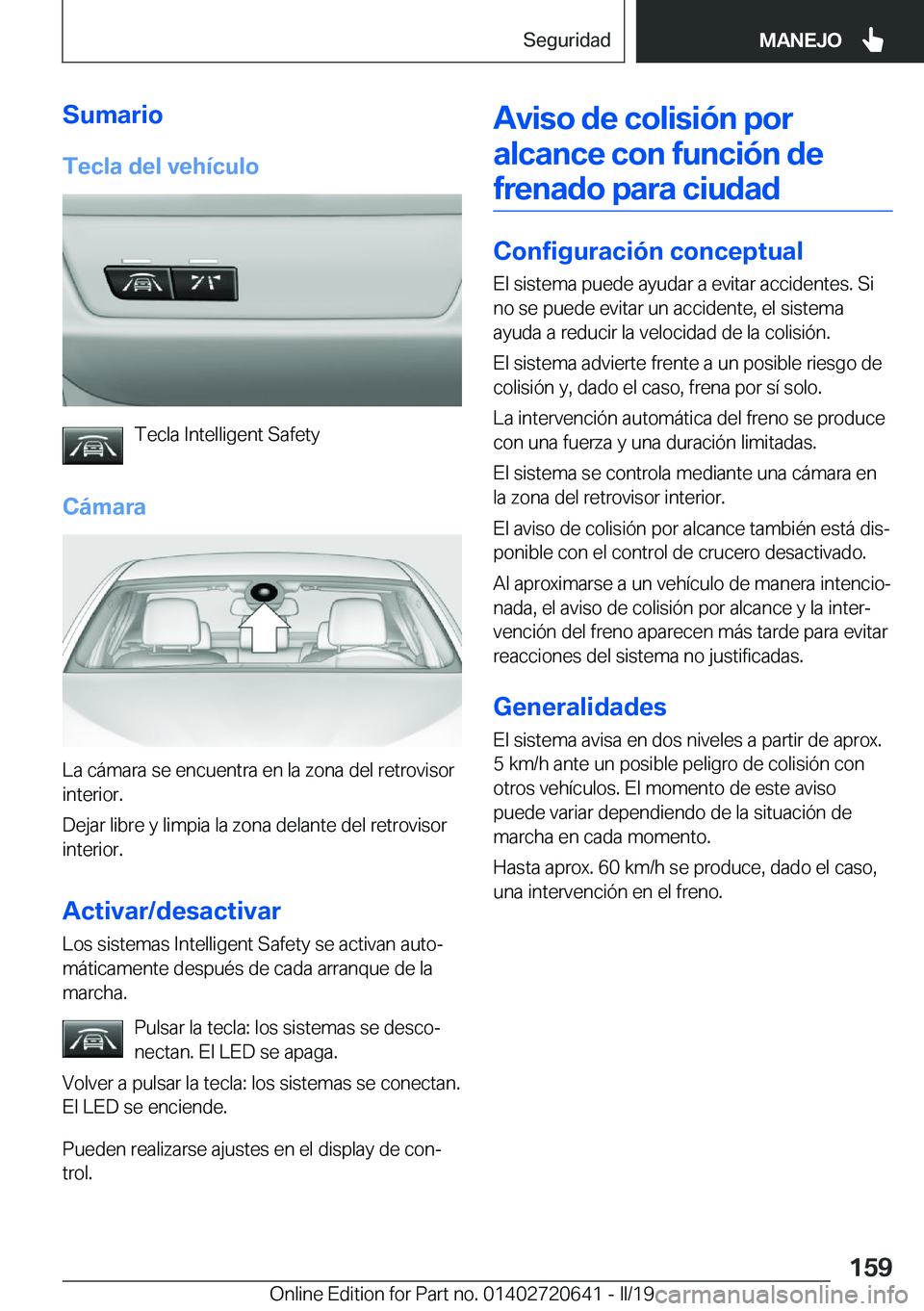 BMW M2 2020  Manuales de Empleo (in Spanish) �S�u�m�a�r�i�o�T�e�c�l�a��d�e�l��v�e�h�
