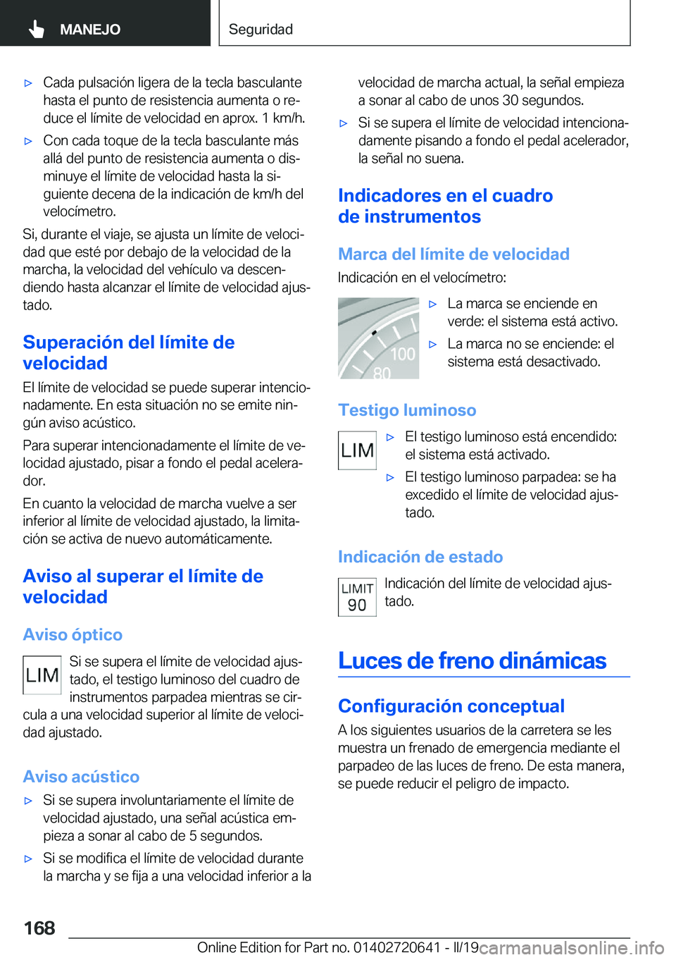 BMW M2 2020  Manuales de Empleo (in Spanish) x�C�a�d�a��p�u�l�s�a�c�i�