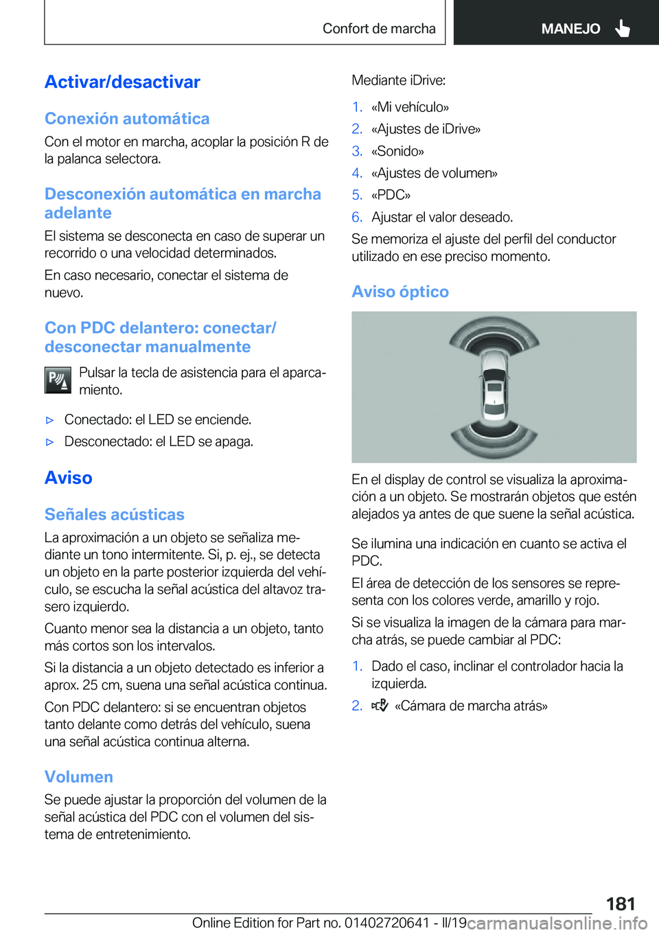 BMW M2 2020  Manuales de Empleo (in Spanish) �A�c�t�i�v�a�r�/�d�e�s�a�c�t�i�v�a�r�C�o�n�e�x�i�