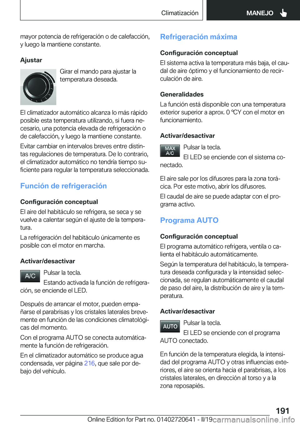 BMW M2 2020  Manuales de Empleo (in Spanish) �m�a�y�o�r��p�o�t�e�n�c�i�a��d�e��r�e�f�r�i�g�e�r�a�c�i�