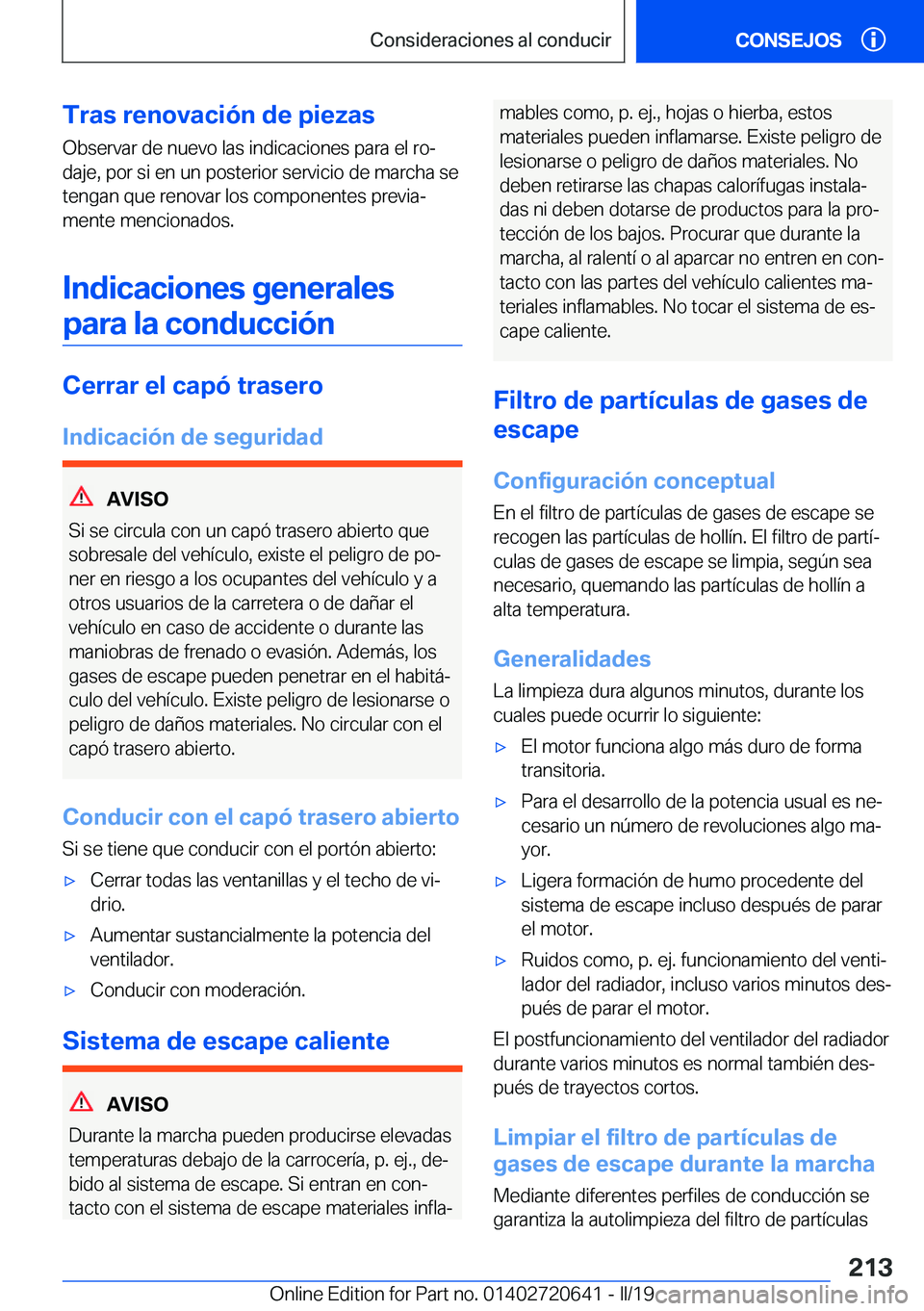 BMW M2 2020  Manuales de Empleo (in Spanish) �T�r�a�s��r�e�n�o�v�a�c�i�