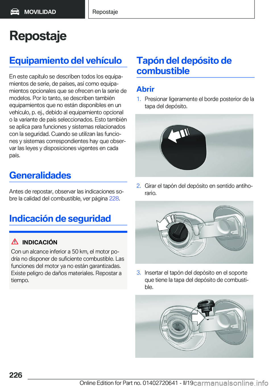 BMW M2 2020  Manuales de Empleo (in Spanish) �R�e�p�o�s�t�a�j�e�E�q�u�i�p�a�m�i�e�n�t�o��d�e�l��v�e�h�