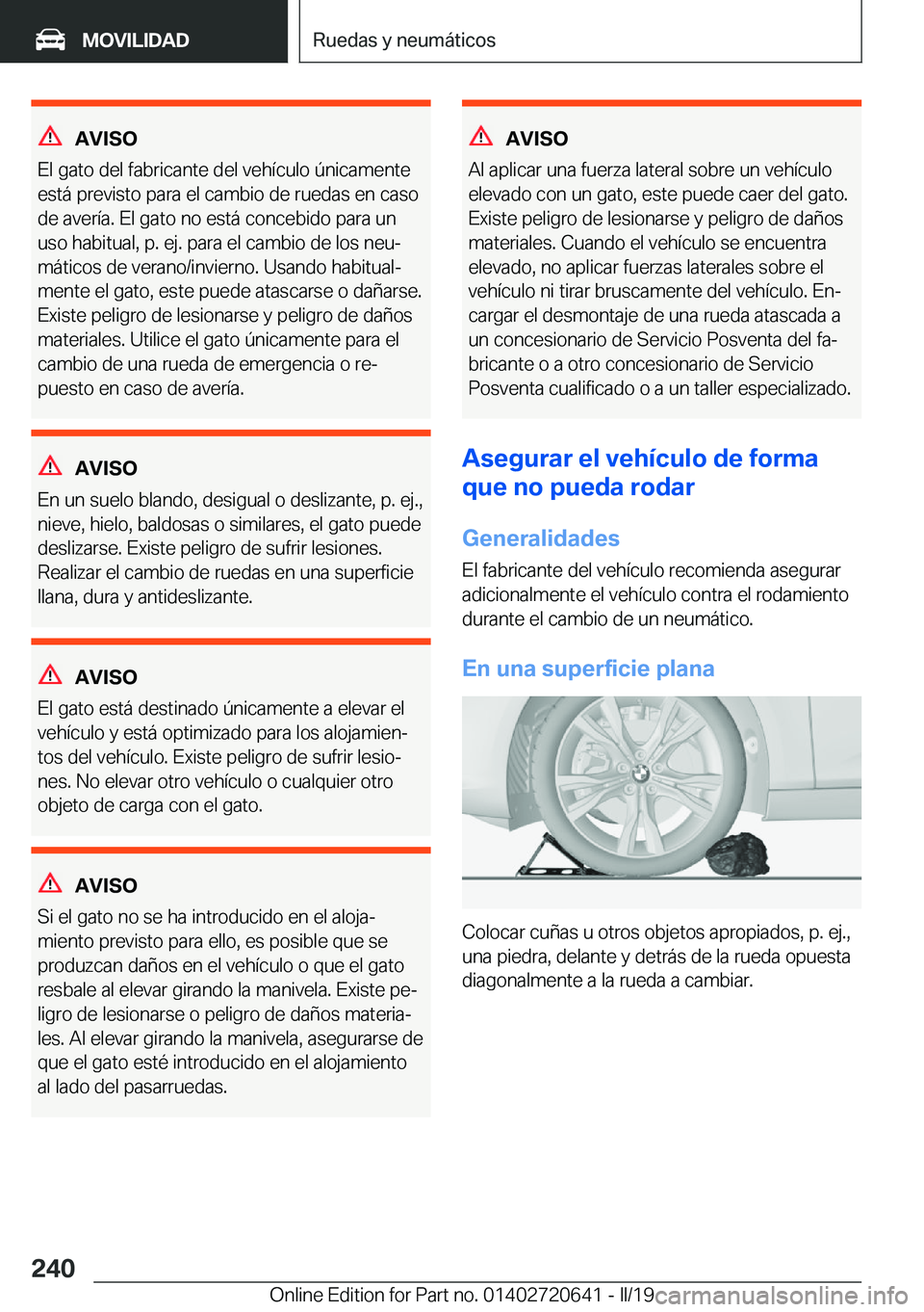 BMW M2 2020  Manuales de Empleo (in Spanish) �A�V�I�S�O
�E�l��g�a�t�o��d�e�l��f�a�b�r�i�c�a�n�t�e��d�e�l��v�e�h�