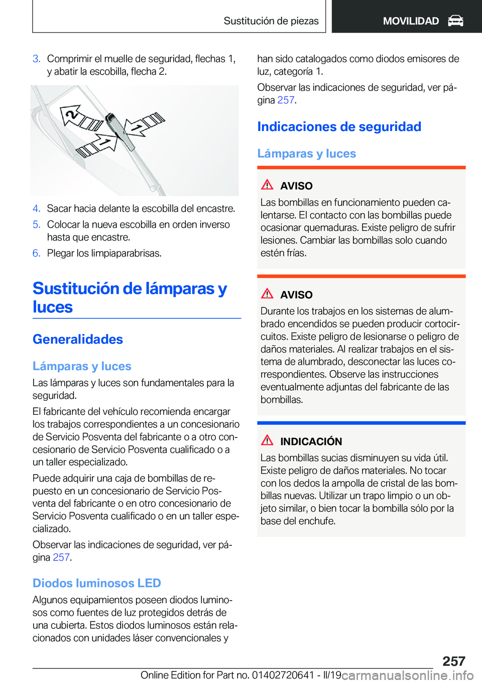 BMW M2 2020  Manuales de Empleo (in Spanish) �3�.�C�o�m�p�r�i�m�i�r��e�l��m�u�e�l�l�e��d�e��s�e�g�u�r�i�d�a�d�,��f�l�e�c�h�a�s��1�,
�y��a�b�a�t�i�r��l�a��e�s�c�o�b�i�l�l�a�,��f�l�e�c�h�a��2�.�4�.�S�a�c�a�r��h�a�c�i�a��d�e�l�a�n�t�e�