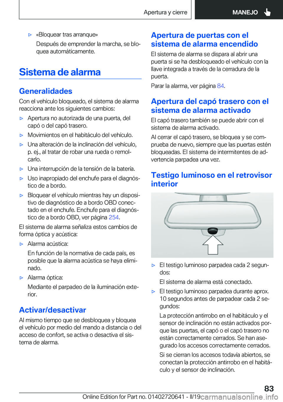 BMW M2 2020  Manuales de Empleo (in Spanish) x�«�B�l�o�q�u�e�a�r��t�r�a�s��a�r�r�a�n�q�u�e�{
�D�e�s�p�u�