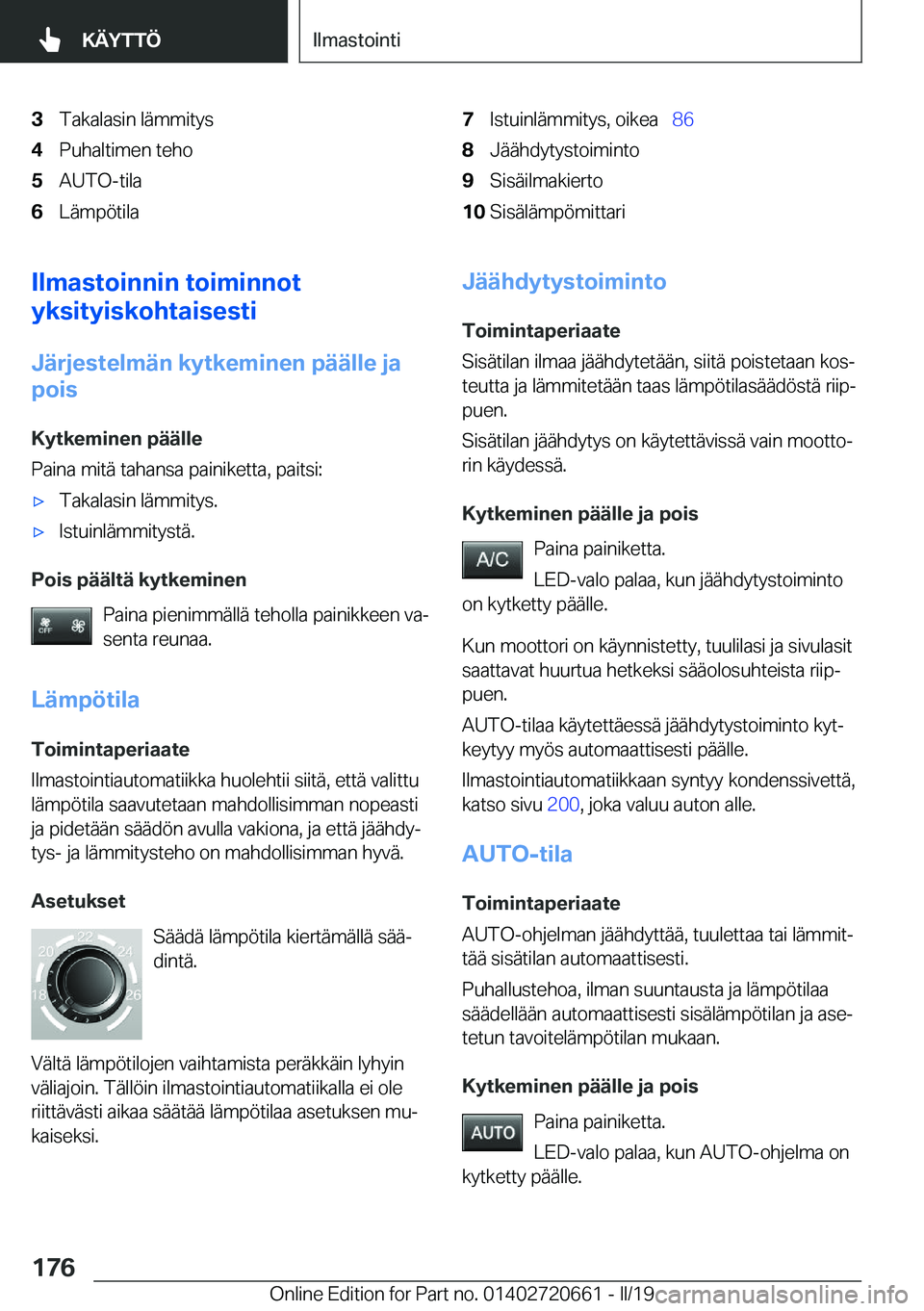 BMW M2 2020  Omistajan Käsikirja (in Finnish) �3�T�a�k�a�l�a�s�i�n��l�