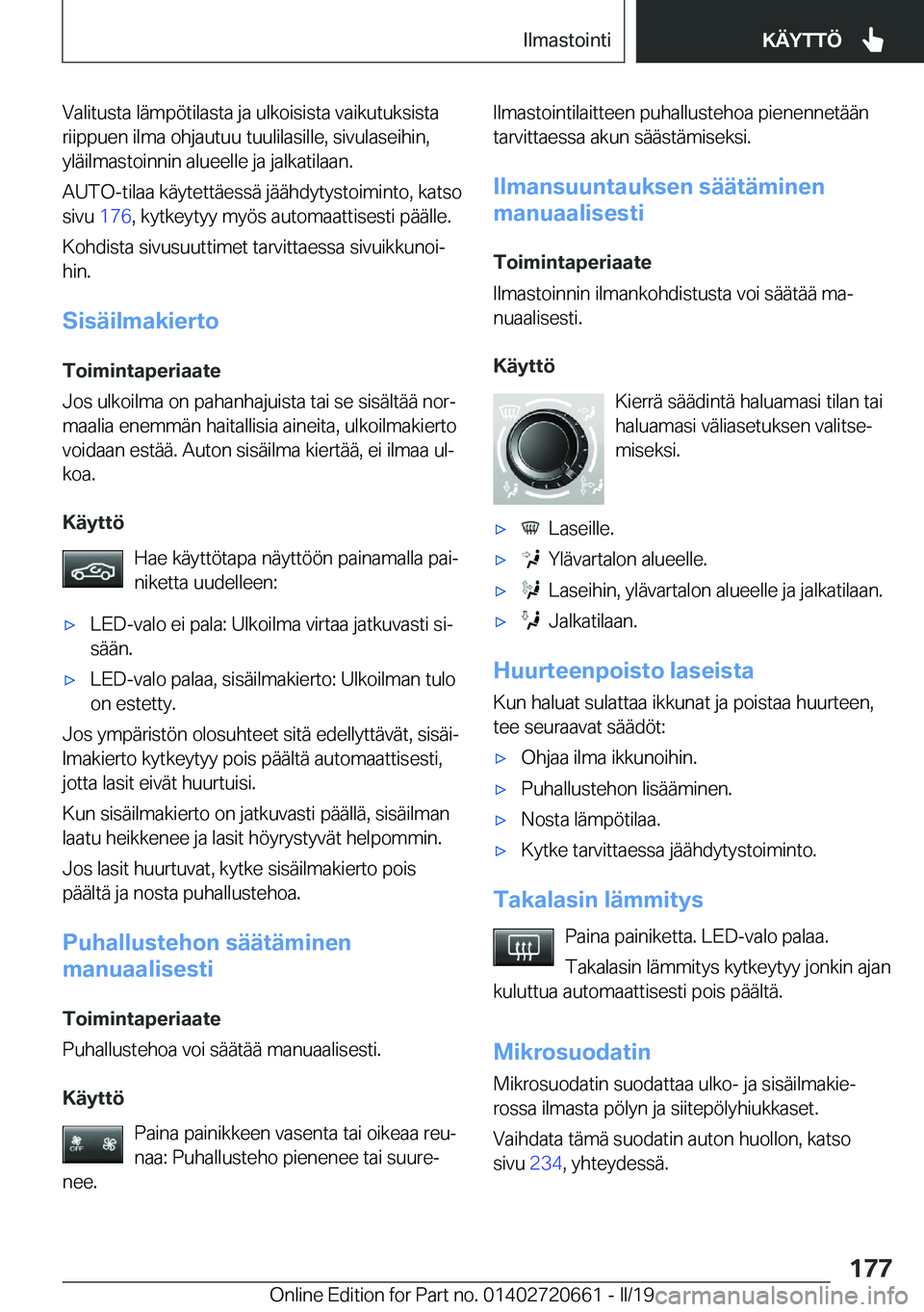 BMW M2 2020  Omistajan Käsikirja (in Finnish) �V�a�l�i�t�u�s�t�a��l�
