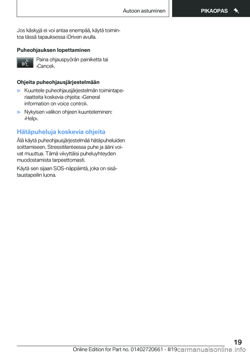 BMW M2 2020  Omistajan Käsikirja (in Finnish) �J�o�s��k�
