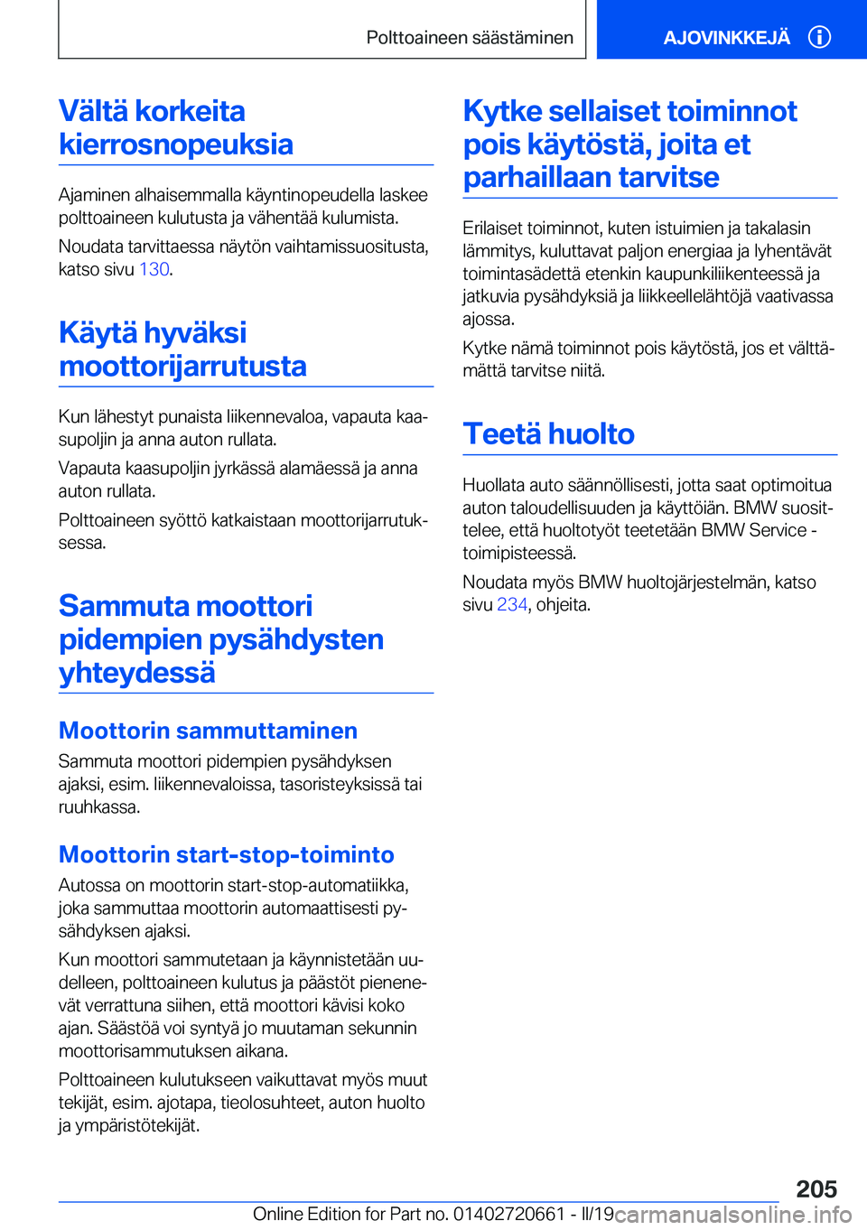 BMW M2 2020  Omistajan Käsikirja (in Finnish) �V�