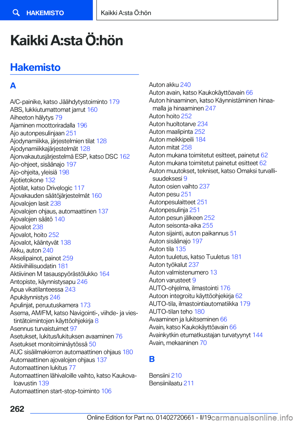 BMW M2 2020  Omistajan Käsikirja (in Finnish) �K�a�i�k�k�i��A�:�s�t�a��