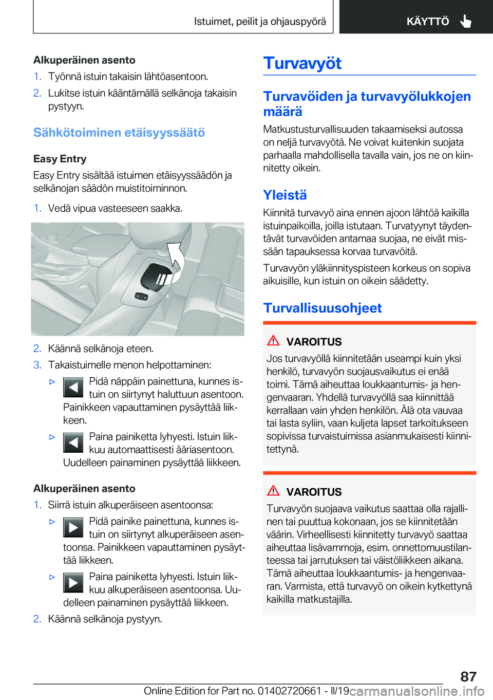 BMW M2 2020  Omistajan Käsikirja (in Finnish) �A�l�k�u�p�e�r�