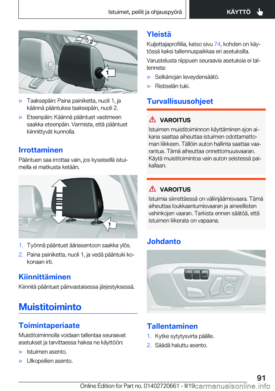 BMW M2 2020  Omistajan Käsikirja (in Finnish) 'x�T�a�a�k�s�e�p�