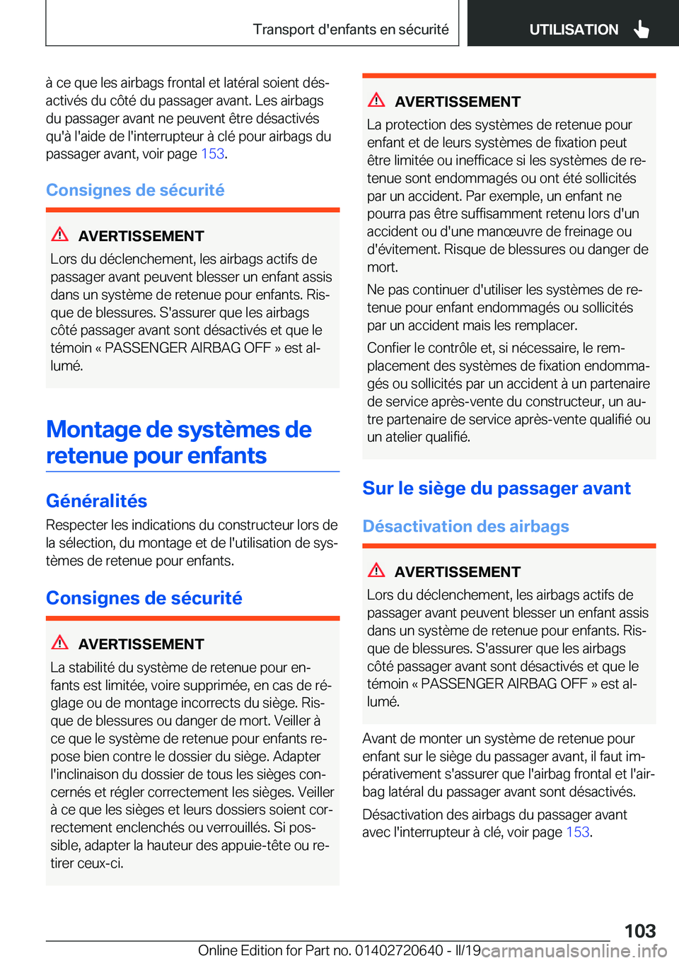 BMW M2 2020  Notices Demploi (in French) �