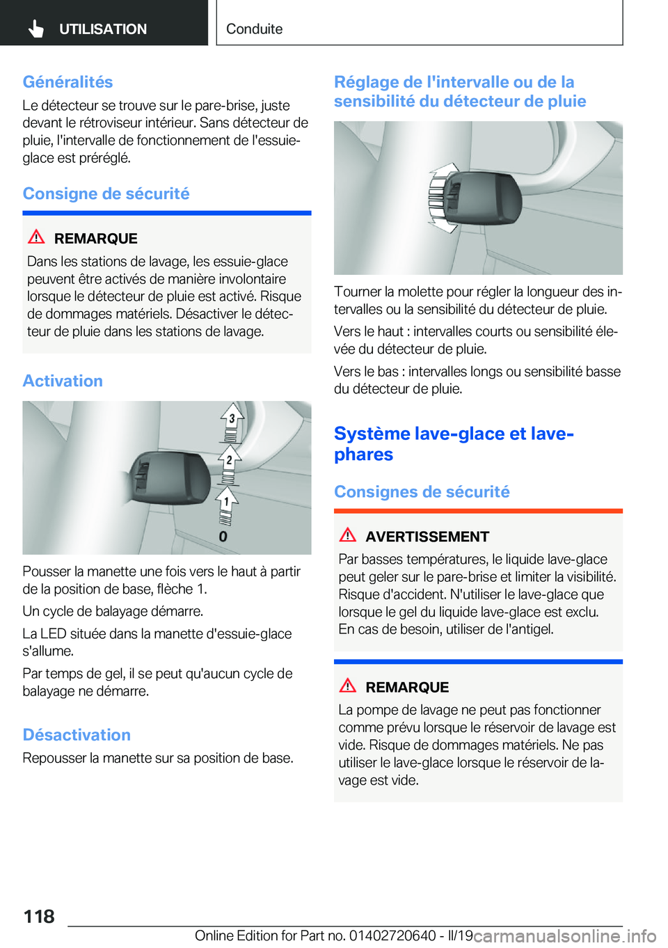 BMW M2 2020  Notices Demploi (in French) �G�é�n�é�r�a�l�i�t�é�s
�L�e��d�é�t�e�c�t�e�u�r��s�e��t�r�o�u�v�e��s�u�r��l�e��p�a�r�e�-�b�r�i�s�e�,��j�u�s�t�e �d�e�v�a�n�t��l�e��r�é�t�r�o�v�i�s�e�u�r��i�n�t�é�r�i�e�u�r�.��S�a�n�s�