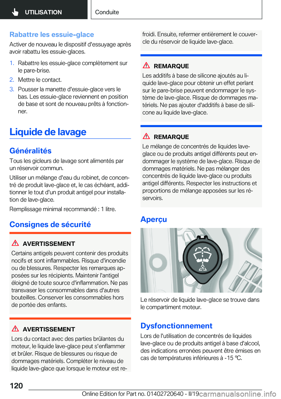 BMW M2 2020  Notices Demploi (in French) �R�a�b�a�t�t�r�e��l�e�s��e�s�s�u�i�e�-�g�l�a�c�e
�A�c�t�i�v�e�r��d�e��n�o�u�v�e�a�u��l�e��d�i�s�p�o�s�i�t�i�f��d�'�e�s�s�u�y�a�g�e��a�p�r�è�s
�a�v�o�i�r��r�a�b�a�t�t�u��l�e�s��e�s�s�u�