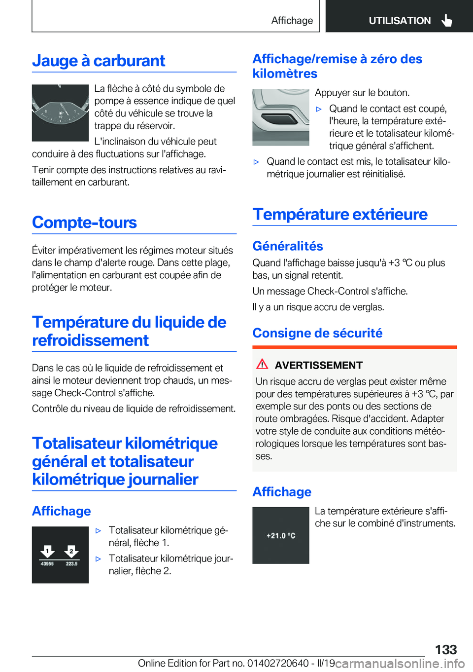 BMW M2 2020  Notices Demploi (in French) �J�a�u�g�e��