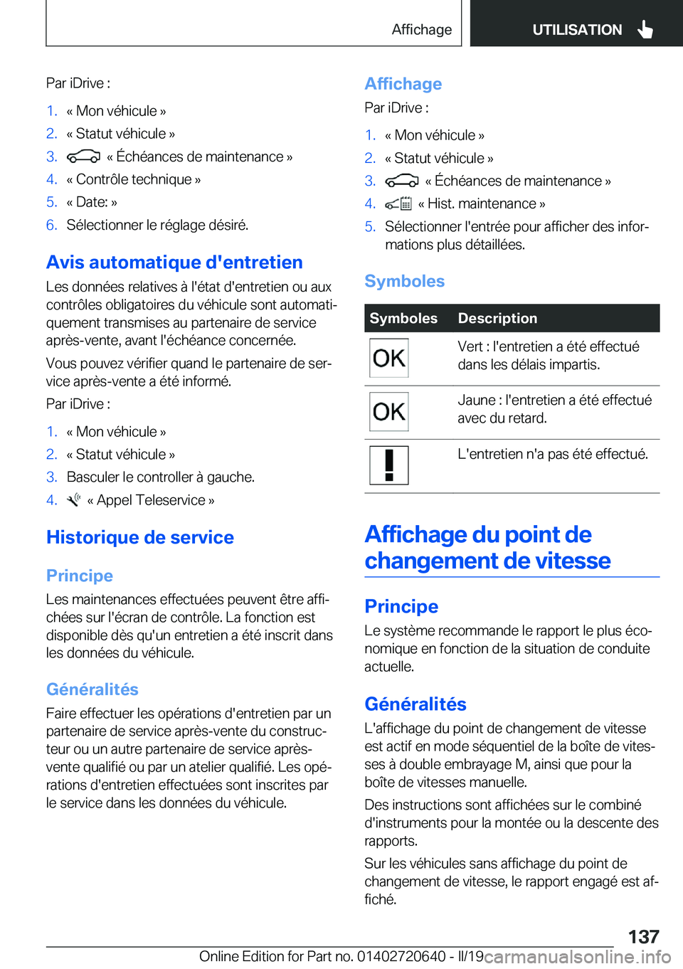 BMW M2 2020  Notices Demploi (in French) �P�a�r��i�D�r�i�v�e��:�1�.�k��M�o�n��v�é�h�i�c�u�l�e��{�2�.�k��S�t�a�t�u�t��v�é�h�i�c�u�l�e��{�3�.���k��