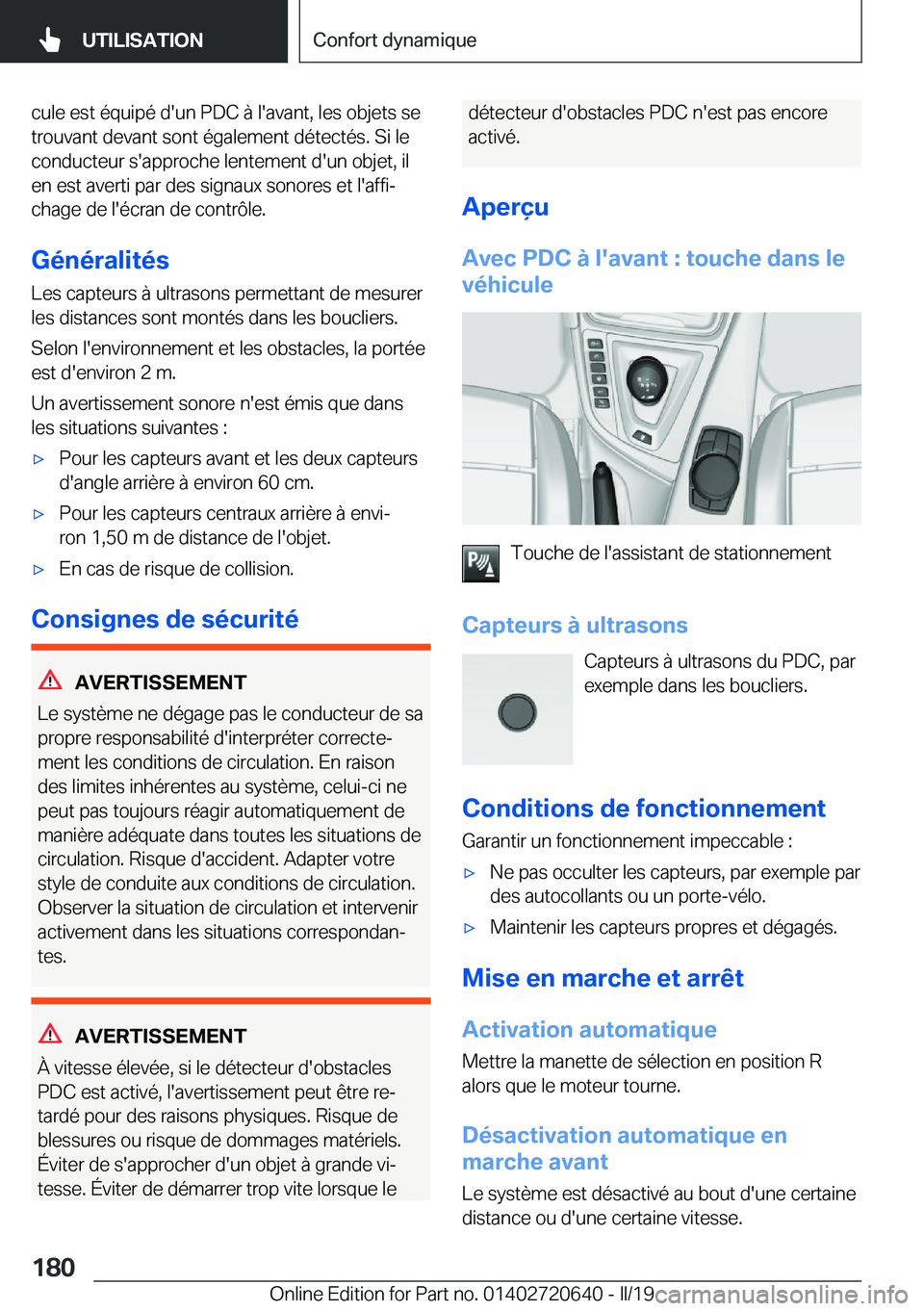 BMW M2 2020  Notices Demploi (in French) �c�u�l�e��e�s�t��é�q�u�i�p�é��d�'�u�n��P�D�C��