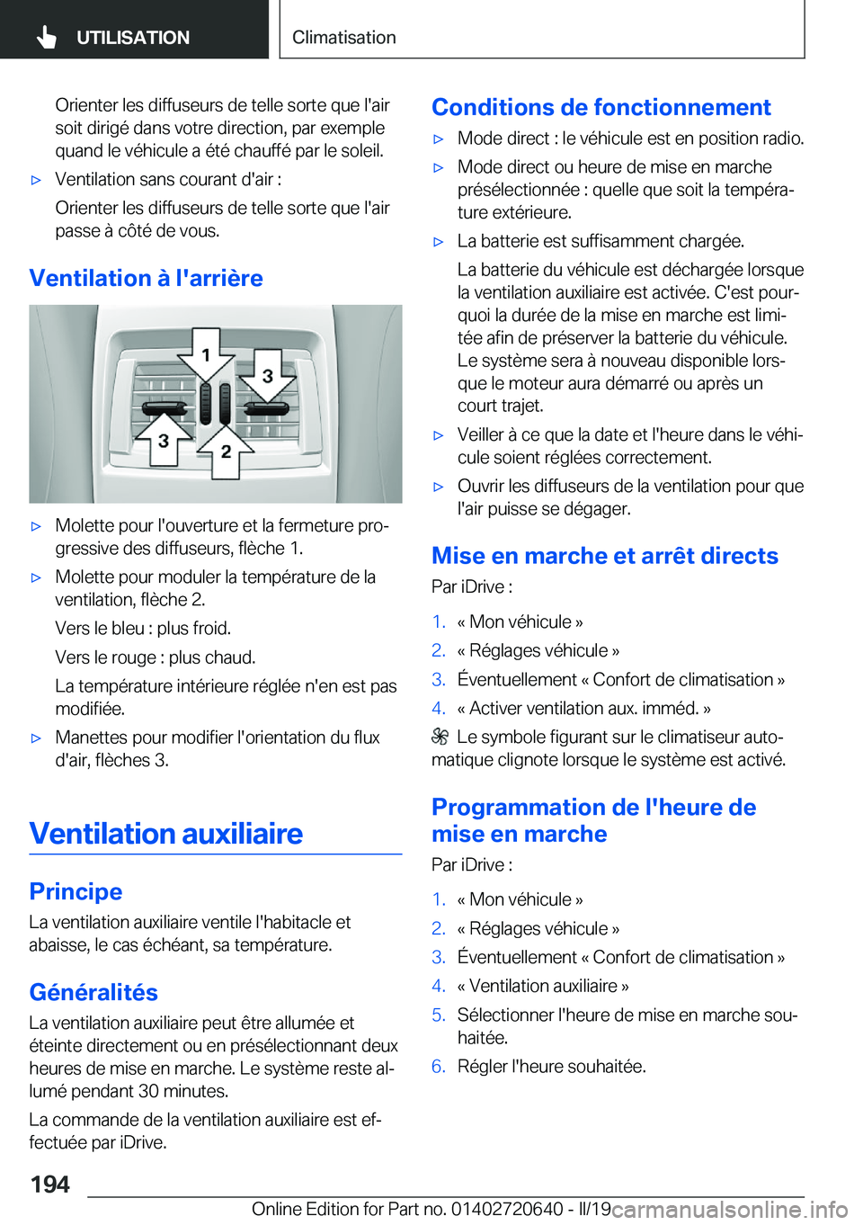 BMW M2 2020  Notices Demploi (in French) �O�r�i�e�n�t�e�r��l�e�s��d�i�f�f�u�s�e�u�r�s��d�e��t�e�l�l�e��s�o�r�t�e��q�u�e��l�'�a�i�r
�s�o�i�t��d�i�r�i�g�é��d�a�n�s��v�o�t�r�e��d�i�r�e�c�t�i�o�n�,��p�a�r��e�x�e�m�p�l�e �q�u�a�