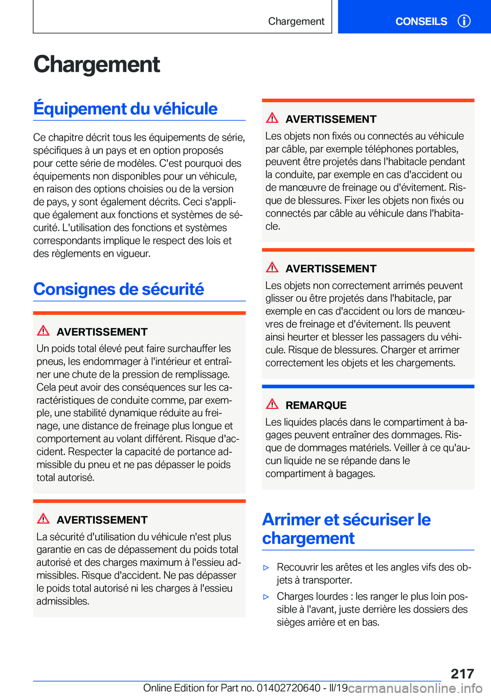 BMW M2 2020  Notices Demploi (in French) �C�h�a�r�g�e�m�e�n�t�É�q�u�i�p�e�m�e�n�t��d�u��v�é�h�i�c�u�l�e
�C�e��c�h�a�p�i�t�r�e��d�é�c�r�i�t��t�o�u�s��l�e�s��é�q�u�i�p�e�m�e�n�t�s��d�e��s�é�r�i�e�,�s�p�é�c�i�f�i�q�u�e�s��