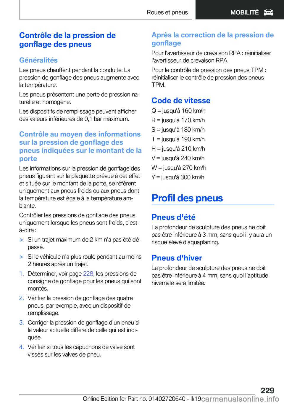 BMW M2 2020  Notices Demploi (in French) �C�o�n�t�r�