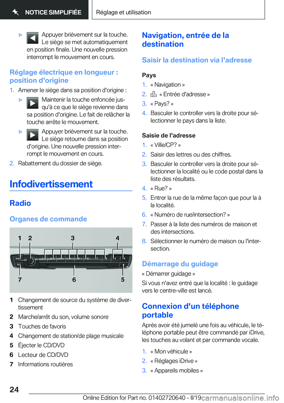 BMW M2 2020  Notices Demploi (in French) 'x�A�p�p�u�y�e�r��b�r�i�è�v�e�m�e�n�t��s�u�r��l�a��t�o�u�c�h�e�.
�L�e��s�i�è�g�e��s�e��m�e�t��a�u�t�o�m�a�t�i�q�u�e�m�e�n�t
�e�n��p�o�s�i�t�i�o�n��f�i�n�a�l�e�.��U�n�e��n�o�u�v�e�l�l