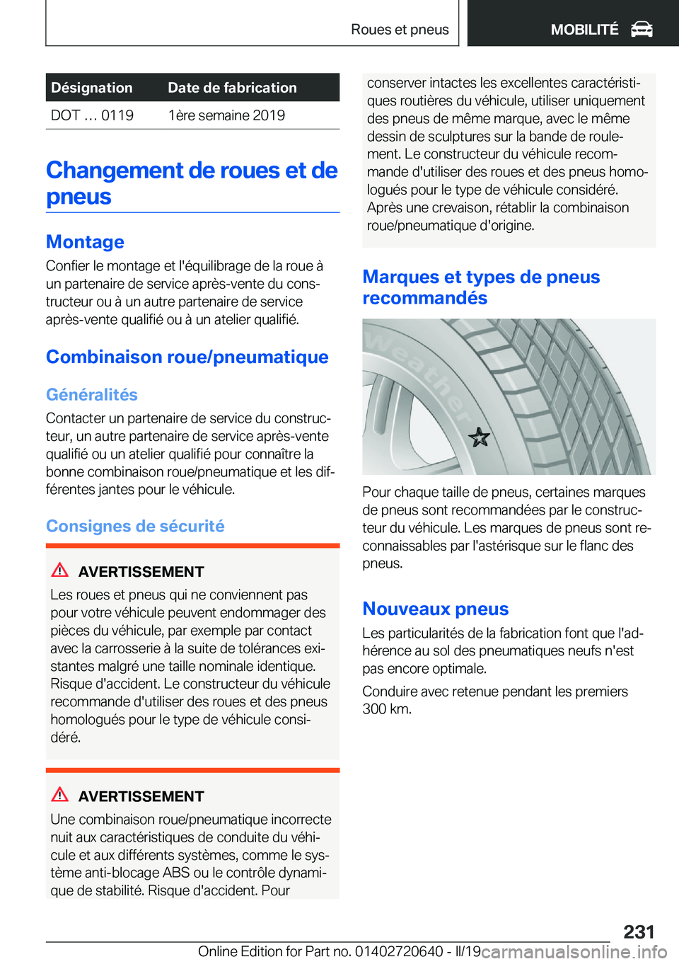 BMW M2 2020  Notices Demploi (in French) �D�é�s�i�g�n�a�t�i�o�n�D�a�t�e��d�e��f�a�b�r�i�c�a�t�i�o�n�D�O�T�