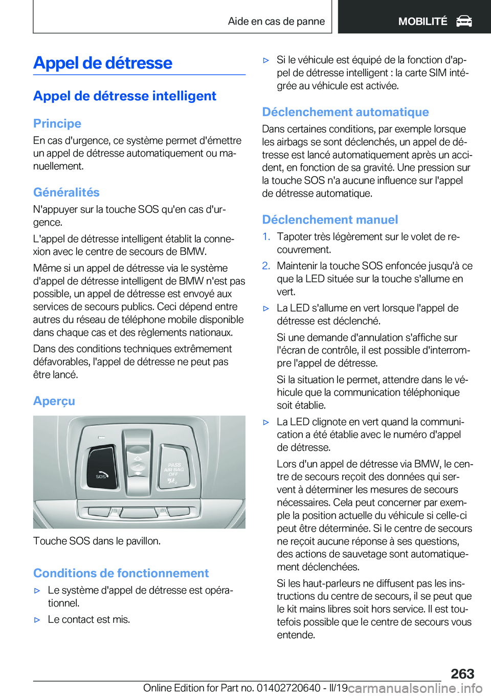 BMW M2 2020  Notices Demploi (in French) �A�p�p�e�l��d�e��d�é�t�r�e�s�s�e
�A�p�p�e�l��d�e��d�é�t�r�e�s�s�e��i�n�t�e�l�l�i�g�e�n�t�P�r�i�n�c�i�p�e�E�n��c�a�s��d�'�u�r�g�e�n�c�e�,��c�e��s�y�s�t�è�m�e��p�e�r�m�e�t��d�'�é�