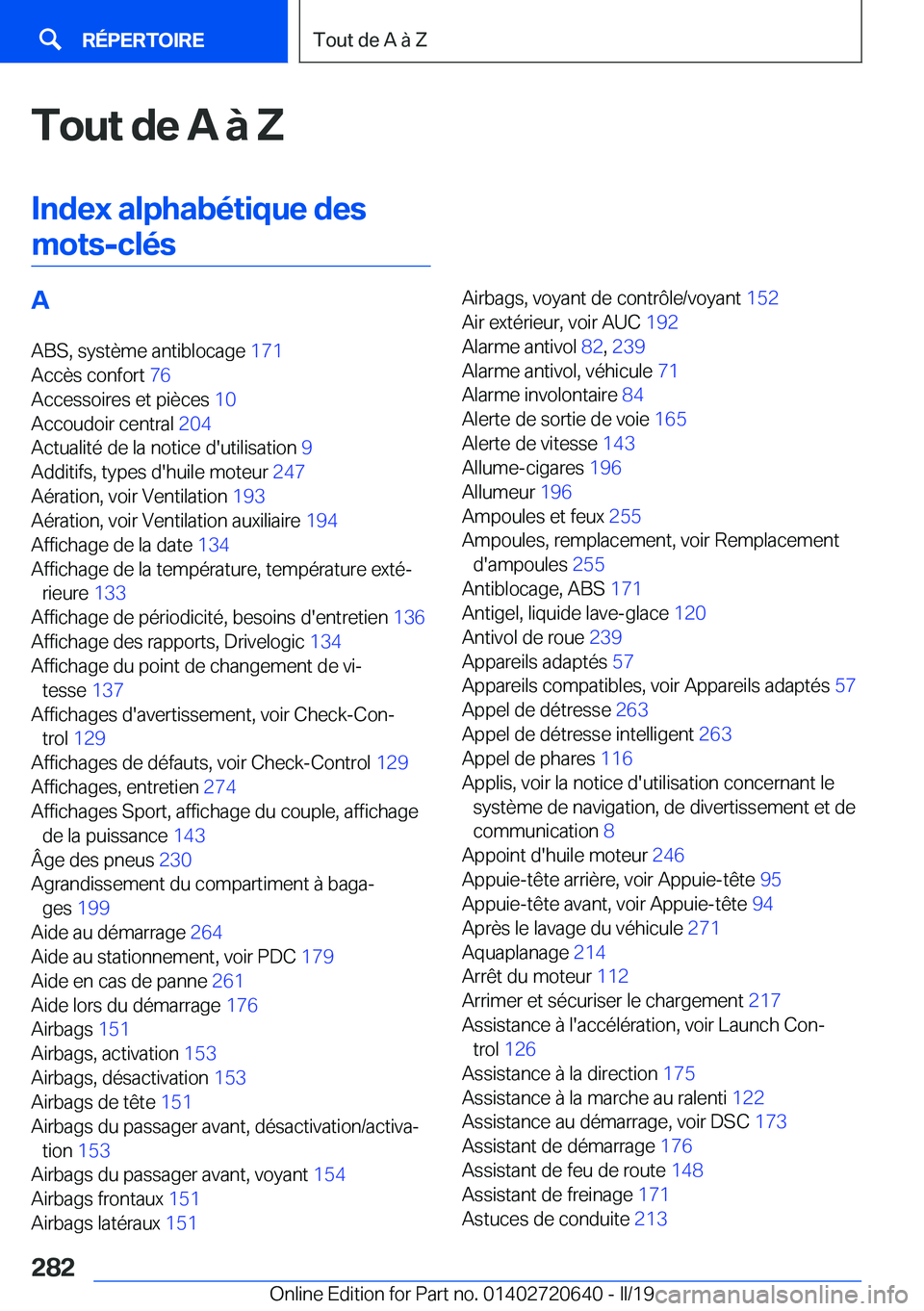 BMW M2 2020  Notices Demploi (in French) �T�o�u�t��d�e��A��