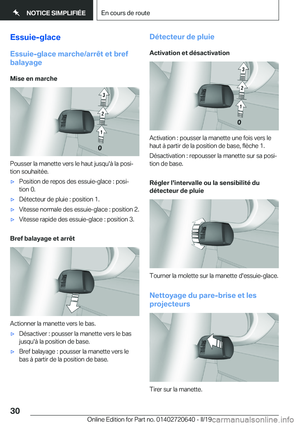 BMW M2 2020  Notices Demploi (in French) �E�s�s�u�i�e�-�g�l�a�c�e�E�s�s�u�i�e�-�g�l�a�c�e��m�a�r�c�h�e�/�a�r�r�ê�t��e�t��b�r�e�f
�b�a�l�a�y�a�g�e
�M�i�s�e��e�n��m�a�r�c�h�e
�P�o�u�s�s�e�r��l�a��m�a�n�e�t�t�e��v�e�r�s��l�e��h�a�u�t