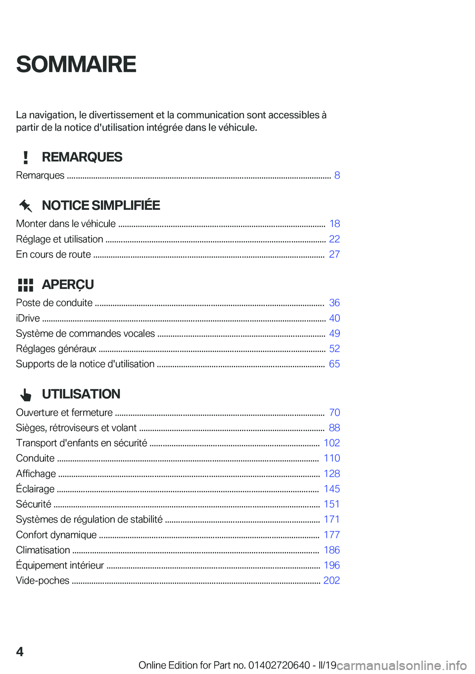 BMW M2 2020  Notices Demploi (in French) �S�O�M�M�A�I�R�E�L�a��n�a�v�i�g�a�t�i�o�n�,��l�e��d�i�v�e�r�t�i�s�s�e�m�e�n�t��e�t��l�a��c�o�m�m�u�n�i�c�a�t�i�o�n��s�o�n�t��a�c�c�e�s�s�i�b�l�e�s��