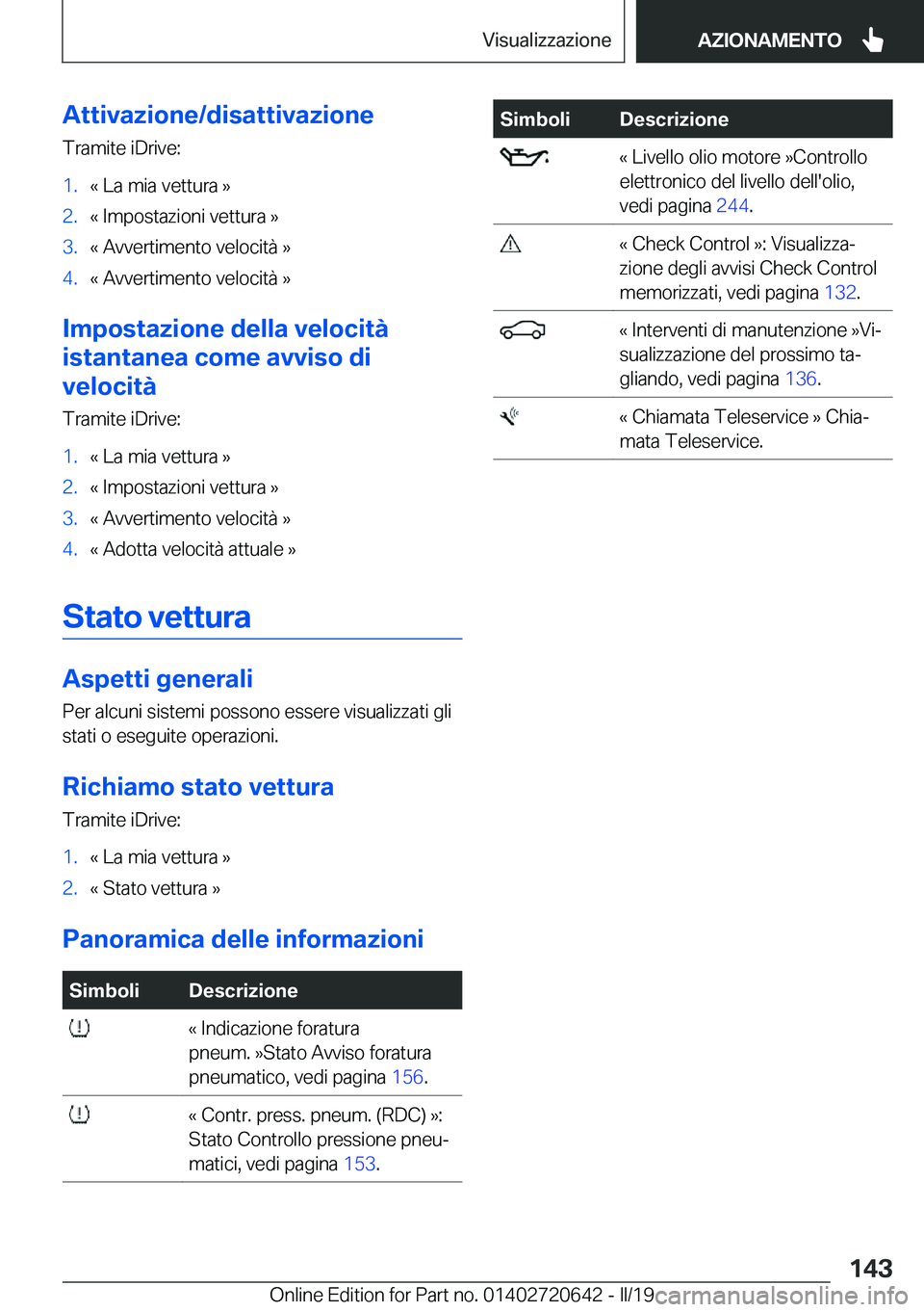 BMW M2 2020  Libretti Di Uso E manutenzione (in Italian) �A�t�t�i�v�a�z�i�o�n�e�/�d�i�s�a�t�t�i�v�a�z�i�o�n�e�T�r�a�m�i�t�e��i�D�r�i�v�e�:�1�.�«��L�a��m�i�a��v�e�t�t�u�r�a��{�2�.�«��I�m�p�o�s�t�a�z�i�o�n�i��v�e�t�t�u�r�a��{�3�.�«��A�v�v�e�r�t�i�