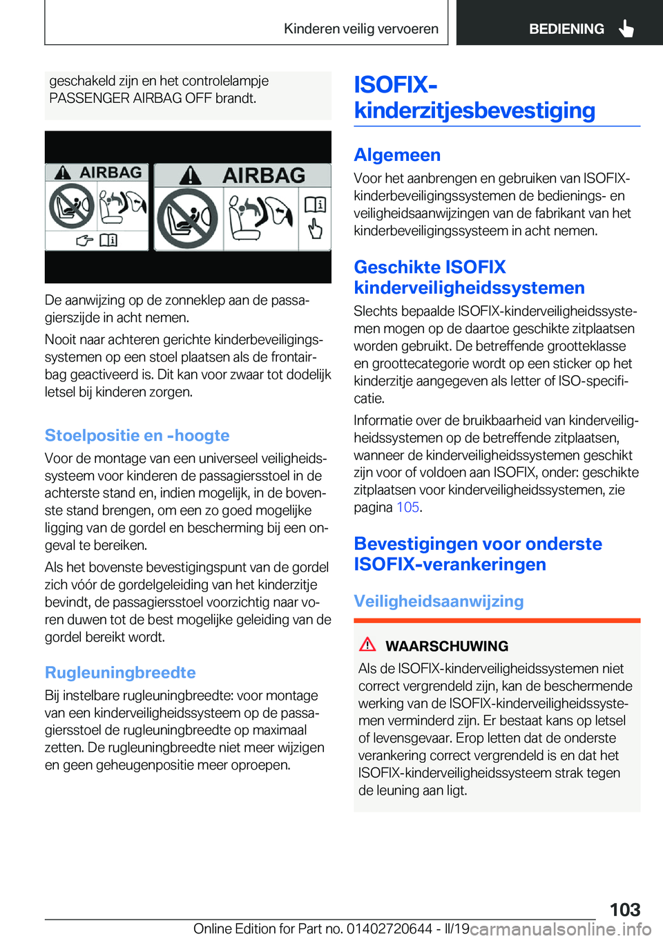 BMW M2 2020  Instructieboekjes (in Dutch) �g�e�s�c�h�a�k�e�l�d��z�i�j�n��e�n��h�e�t��c�o�n�t�r�o�l�e�l�a�m�p�j�e
�P�A�S�S�E�N�G�E�R��A�I�R�B�A�G��O�F�F��b�r�a�n�d�t�.
�D�e��a�a�n�w�i�j�z�i�n�g��o�p��d�e��z�o�n�n�e�k�l�e�p��a�a�n�