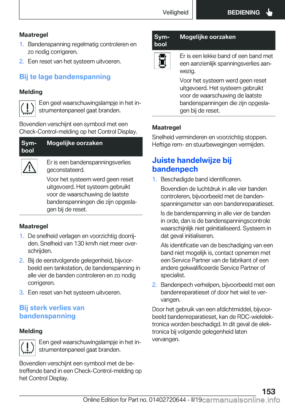 BMW M2 2020  Instructieboekjes (in Dutch) �M�a�a�t�r�e�g�e�l�1�.�B�a�n�d�e�n�s�p�a�n�n�i�n�g��r�e�g�e�l�m�a�t�i�g��c�o�n�t�r�o�l�e�r�e�n��e�n�z�o��n�o�d�i�g��c�o�r�r�i�g�e�r�e�n�.�2�.�E�e�n��r�e�s�e�t��v�a�n��h�e�t��s�y�s�t�e�e�m��u