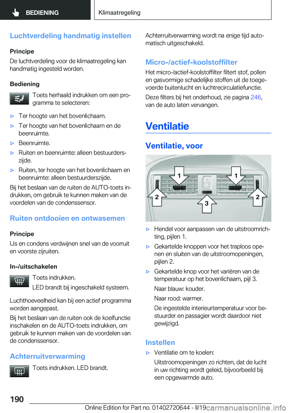 BMW M2 2020  Instructieboekjes (in Dutch) �L�u�c�h�t�v�e�r�d�e�l�i�n�g��h�a�n�d�m�a�t�i�g��i�n�s�t�e�l�l�e�n�P�r�i�n�c�i�p�e
�D�e��l�u�c�h�t�v�e�r�d�e�l�i�n�g��v�o�o�r��d�e��k�l�i�m�a�a�t�r�e�g�e�l�i�n�g��k�a�n �h�a�n�d�m�a�t�i�g��i�n