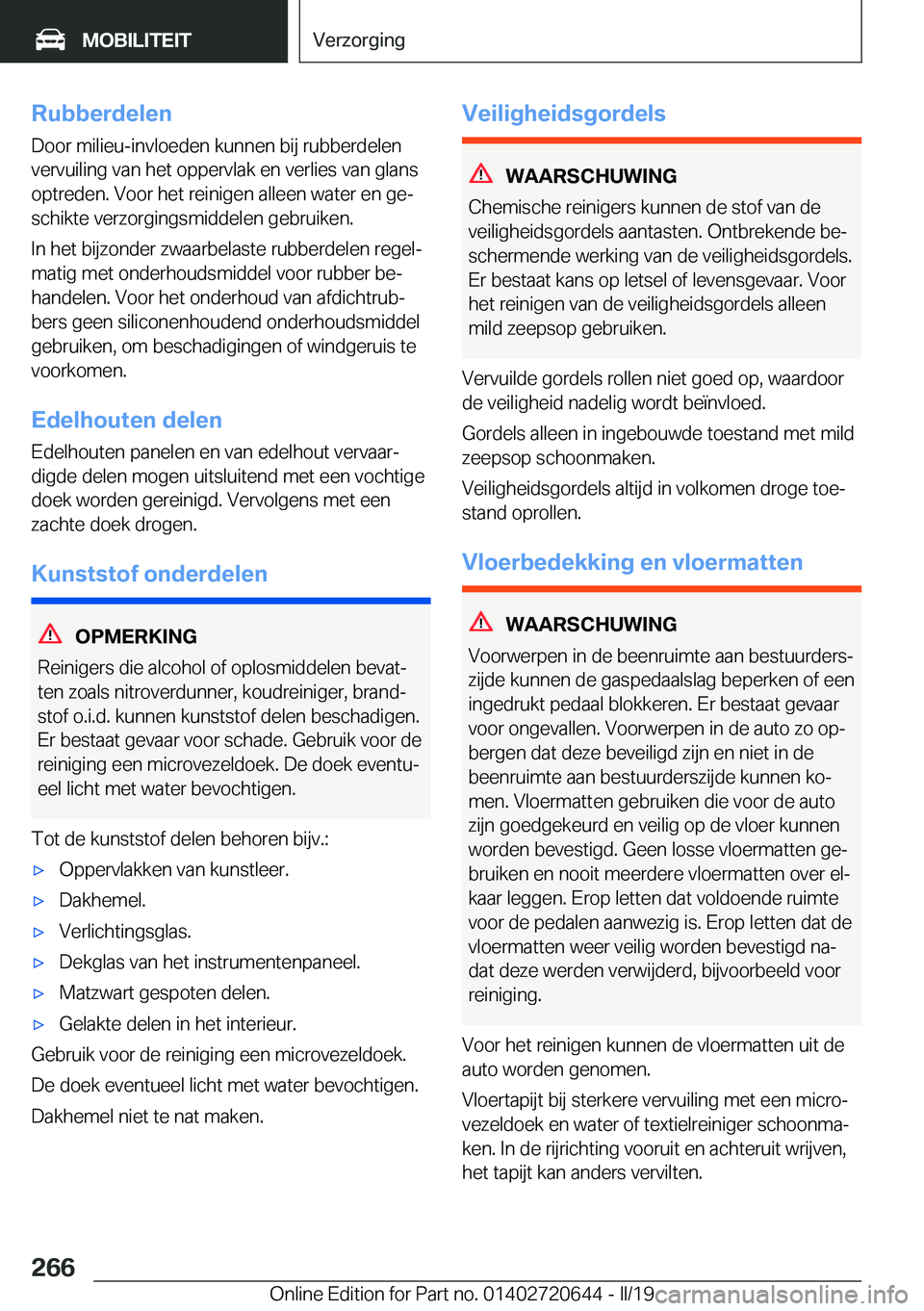 BMW M2 2020  Instructieboekjes (in Dutch) �R�u�b�b�e�r�d�e�l�e�n
�D�o�o�r��m�i�l�i�e�u�-�i�n�v�l�o�e�d�e�n��k�u�n�n�e�n��b�i�j��r�u�b�b�e�r�d�e�l�e�n
�v�e�r�v�u�i�l�i�n�g��v�a�n��h�e�t��o�p�p�e�r�v�l�a�k��e�n��v�e�r�l�i�e�s��v�a�n�