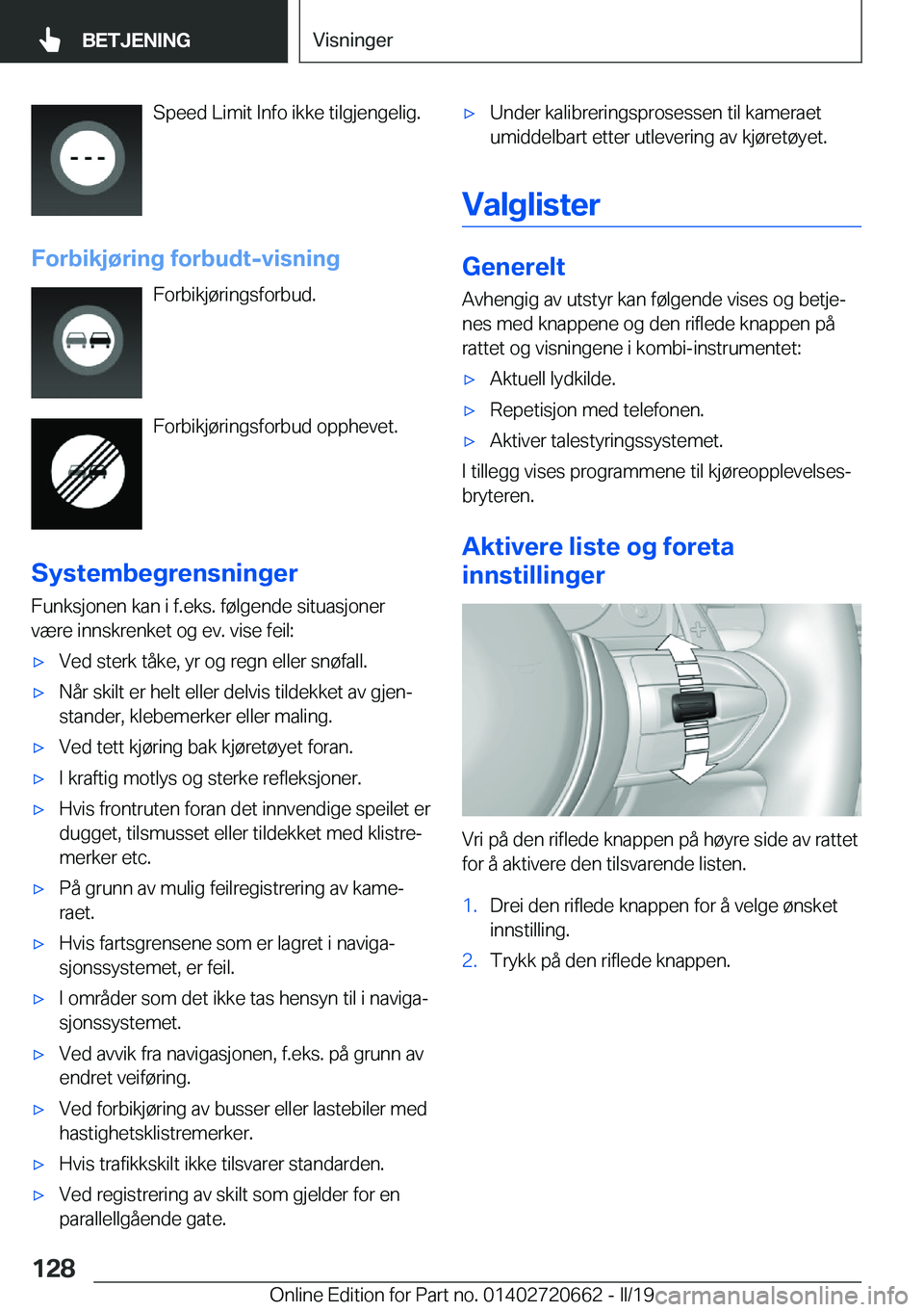 BMW M2 2020  InstruksjonsbØker (in Norwegian) �S�p�e�e�d��L�i�m�i�t��I�n�f�o��i�k�k�e��t�i�l�g�j�e�n�g�e�l�i�g�.
�F�o�r�b�i�k�j�