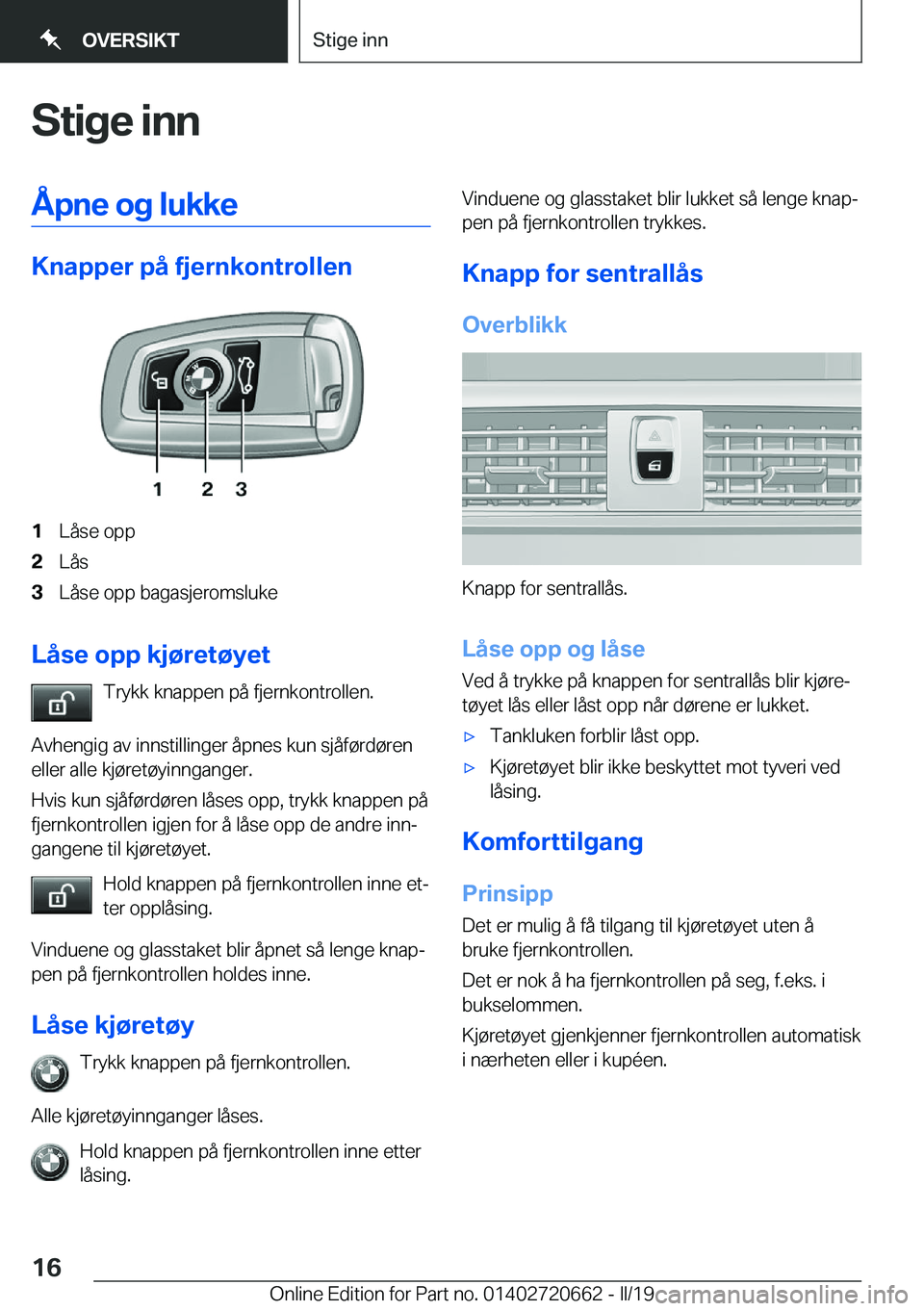 BMW M2 2020  InstruksjonsbØker (in Norwegian) �S�t�i�g�e��i�n�n�