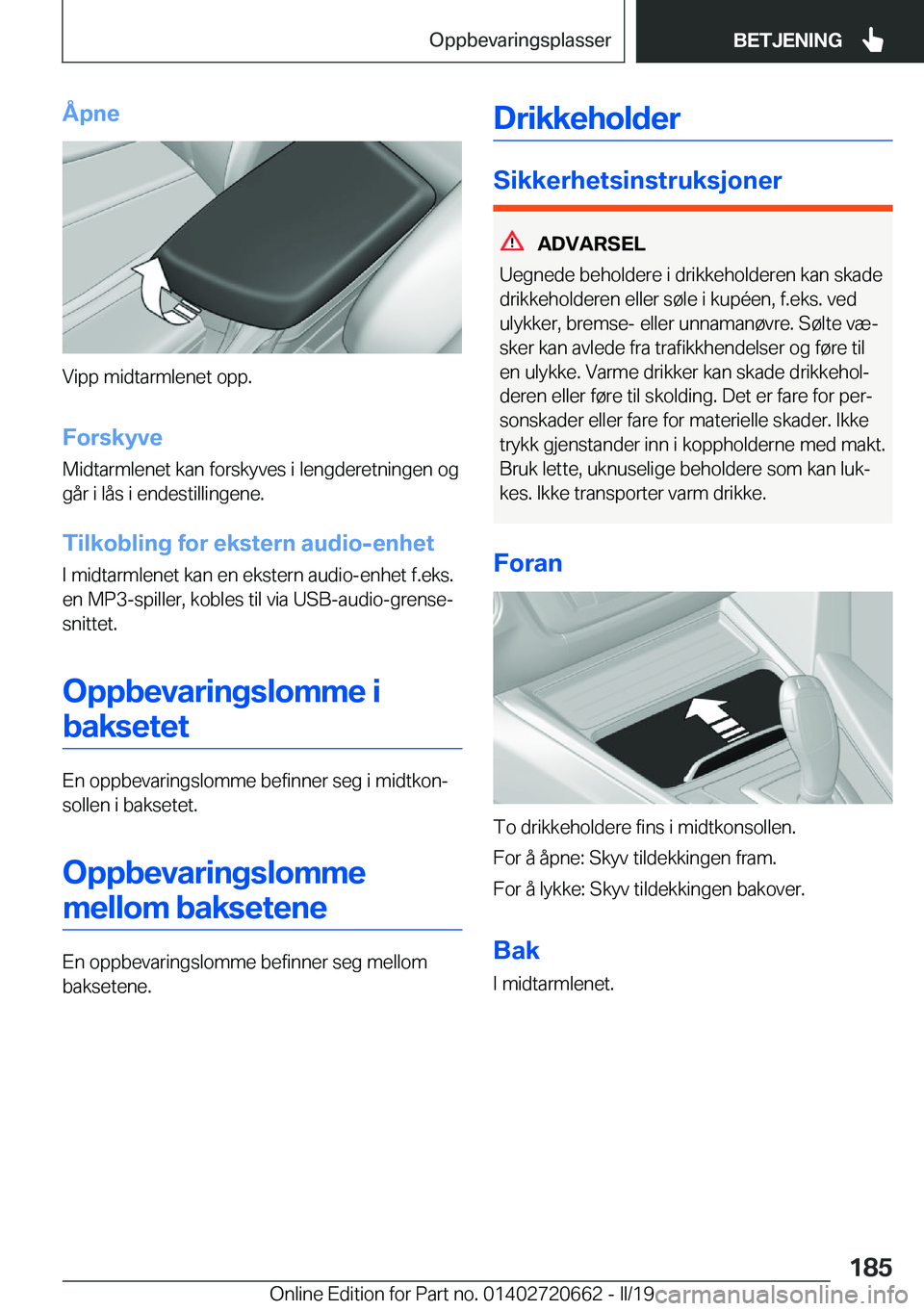 BMW M2 2020  InstruksjonsbØker (in Norwegian) �
