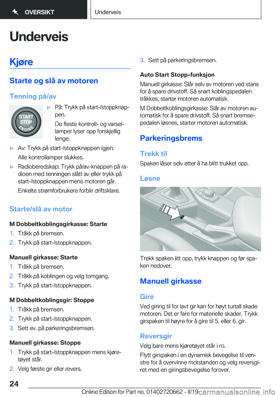BMW M2 2020  InstruksjonsbØker (in Norwegian) �U�n�d�e�r�v�e�i�s�K�j�