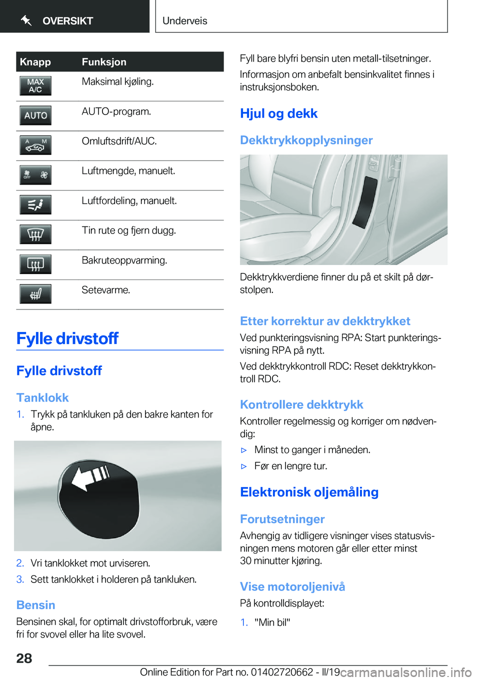 BMW M2 2020  InstruksjonsbØker (in Norwegian) �K�n�a�p�p�F�u�n�k�s�j�o�n�M�a�k�s�i�m�a�l��k�j�