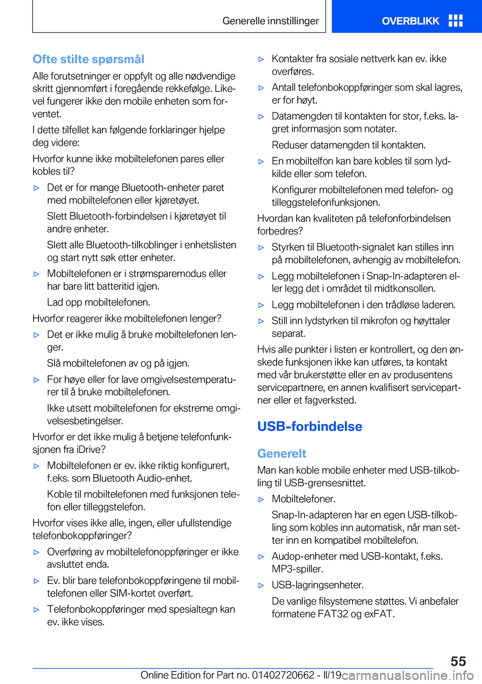 BMW M2 2020  InstruksjonsbØker (in Norwegian) �O�f�t�e��s�t�i�l�t�e��s�p�