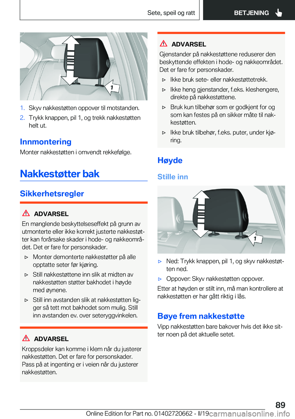 BMW M2 2020  InstruksjonsbØker (in Norwegian) �1�.�S�k�y�v��n�a�k�k�e�s�t�